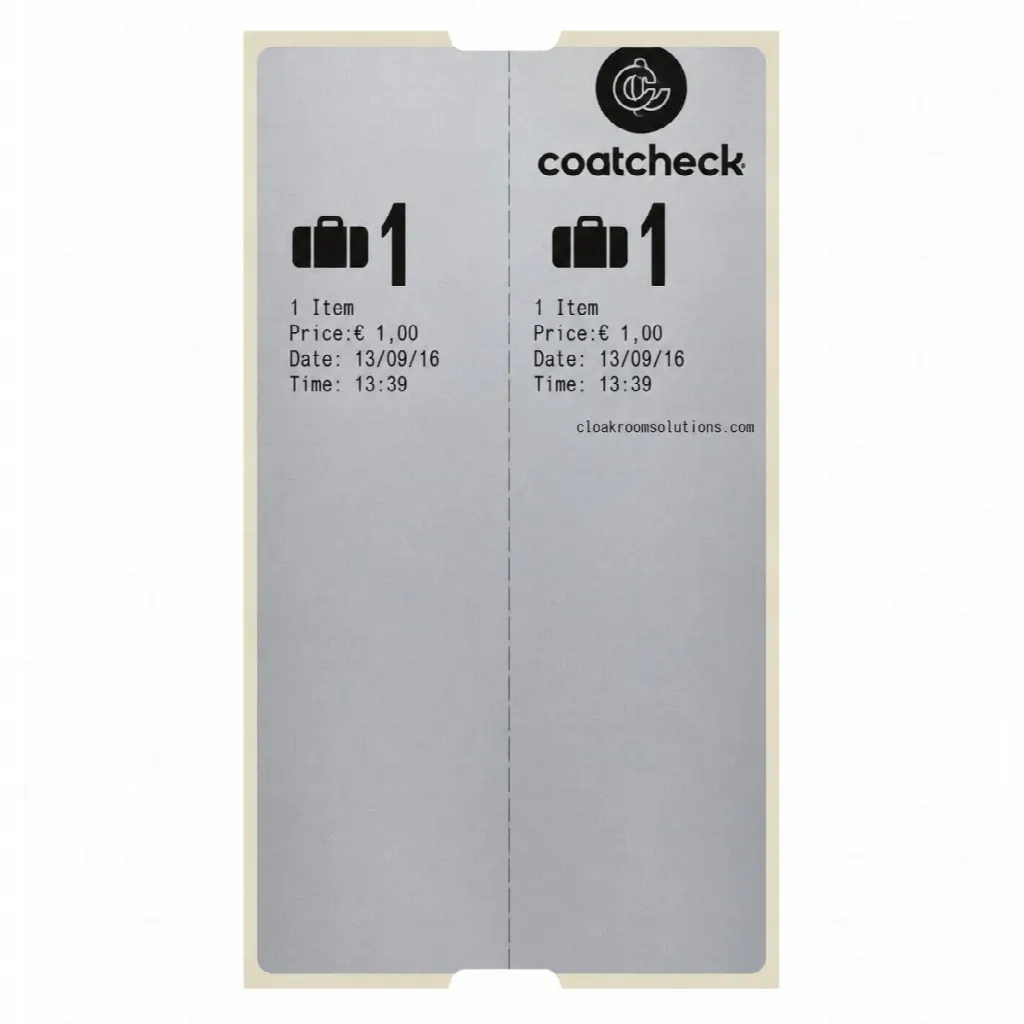 CoatCheck Luggage Labels, 14×160 tickets, silver-grey