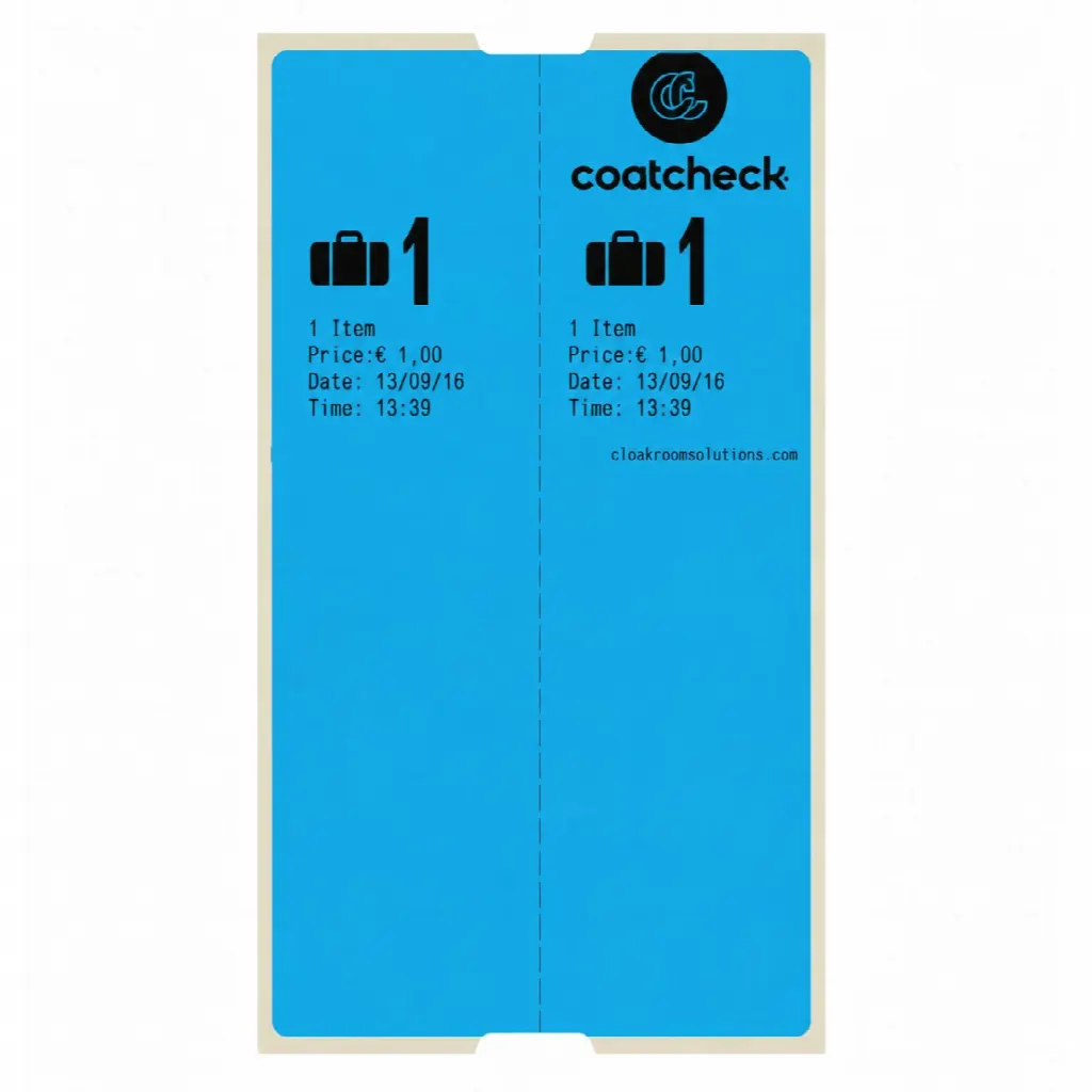 CoatCheck Gepäckanhänger, 14 x 160 Tickets, blau
