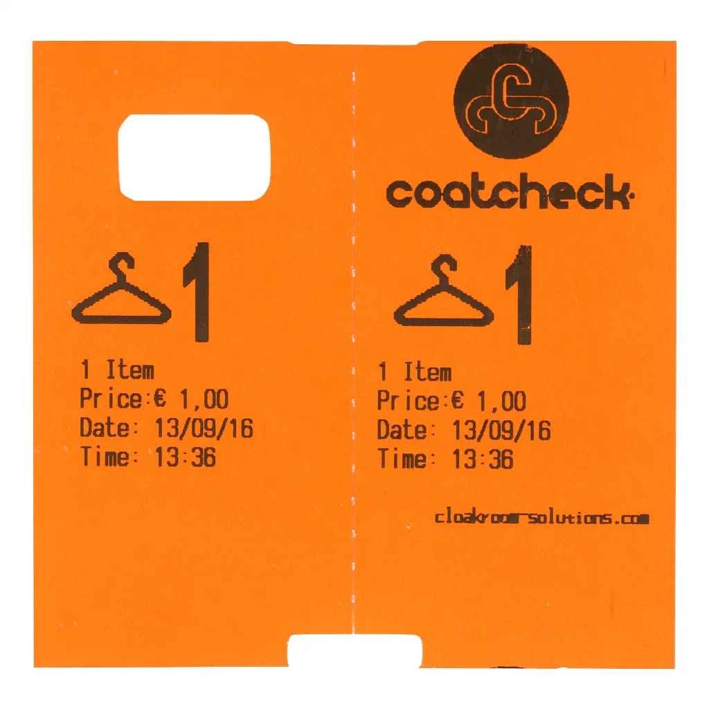 CoatCheck Garderobenrolle, 14x 325 Tickets, gemischte Farben