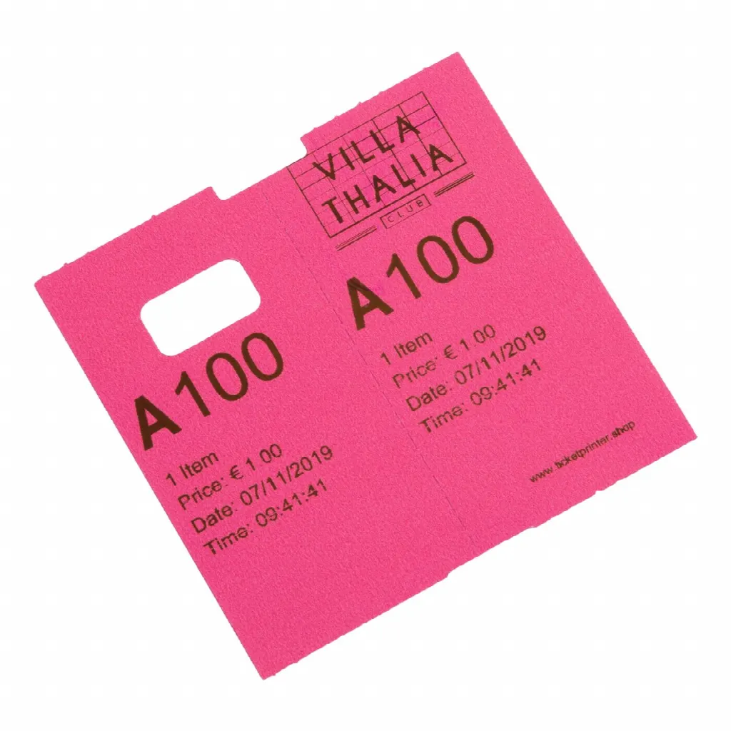 Coatcheck Garderobentickets, 14 Rollen x 325 Tickets, rosa