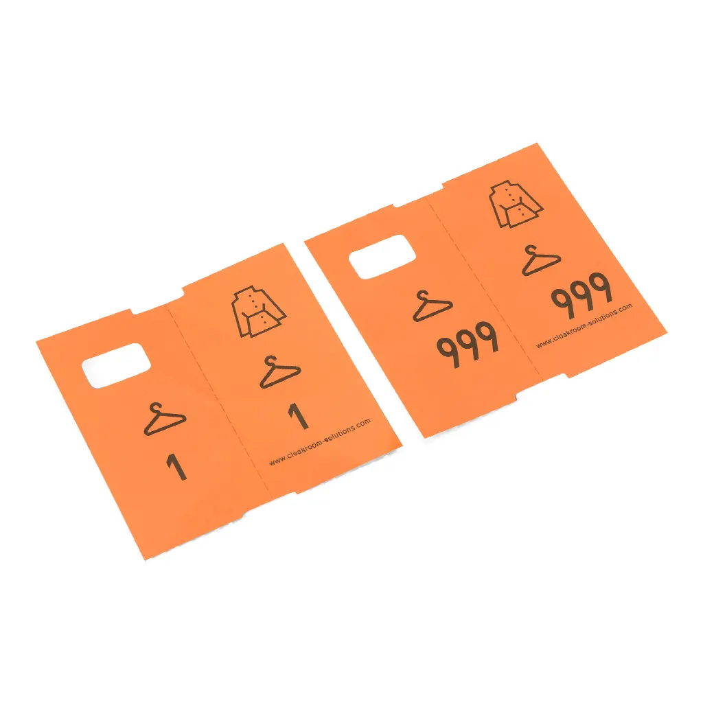 Garderobennummern in 5 Farben kaufen | 5×1000. Angebot: 4000 + 1000 Tickets gratis!